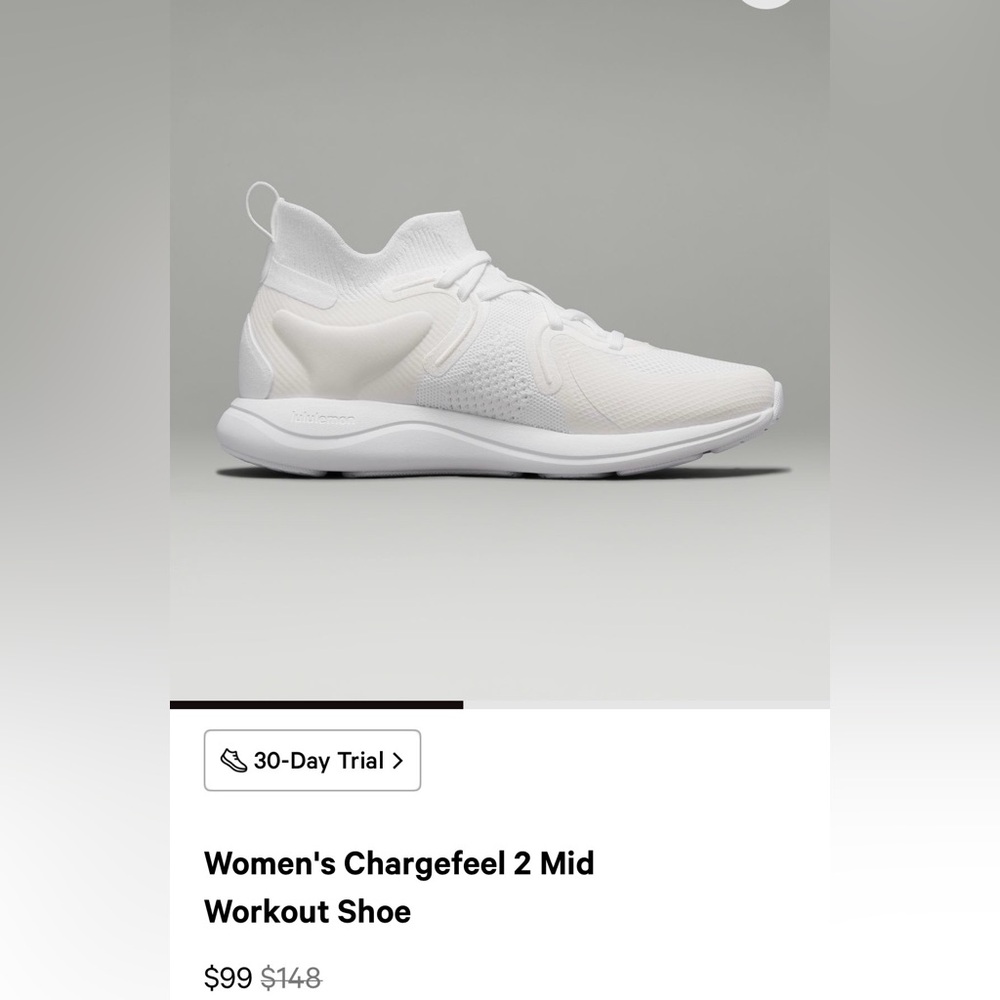 lululemon athletica Women's Chargefeel 2 Mid Workout Shoe - White